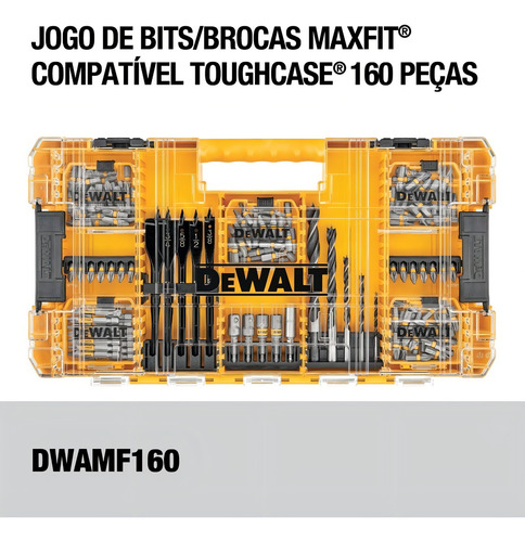 Juego de brocas Toughcase de 160 piezas de Tstak | Dewalt Dwamf160