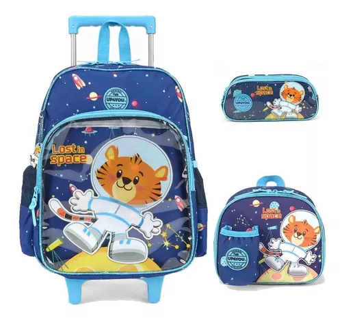 Mochila Escolar Infantil Brancoala Games Rodinha G Lancheira