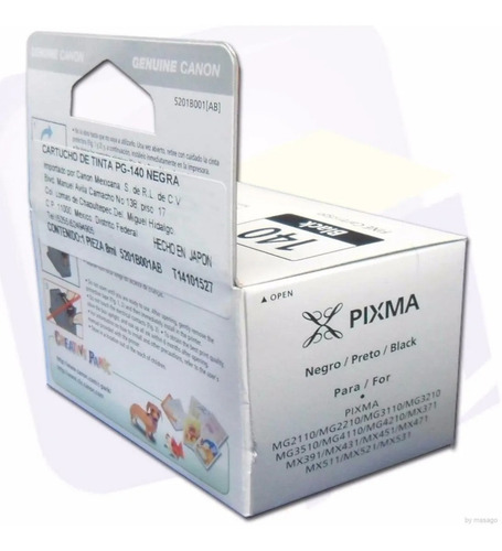 Imagen 4 de 7 de Combo Cartucho Tinta Canon 1 Negro Pg-140 1 Color Cl-141
