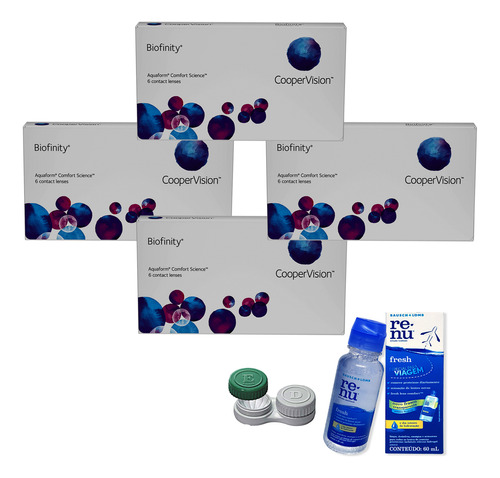 Lente De Contato Biofinity Coopervision Combo 3 + 1 Grátis