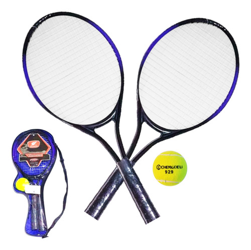 Set 2 Raquetas Tenis Pelota Funda Para Niños Mundo Cla D8400