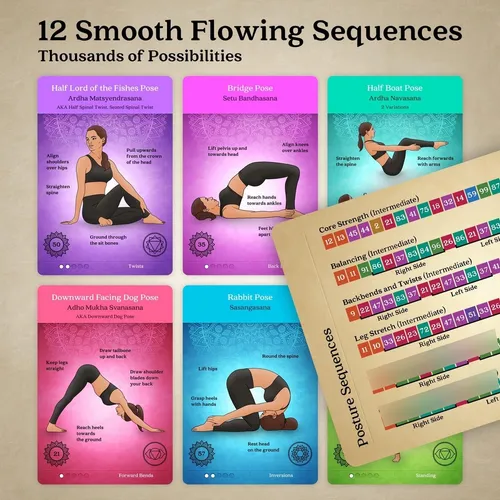 Baraja Con Más De 120 Posturas De Yoga Con Nombres