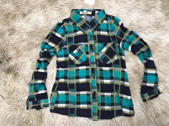 camisa xadrez feminina verde