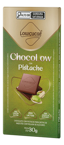 Chocolate Chocolow Com Pistache Zero Lactose 30g Kit Com 10