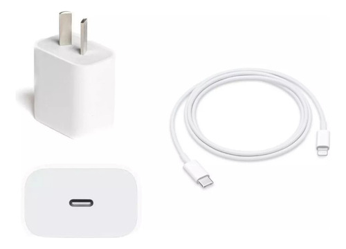 Cargador Apple 20W usb-c a lightning de pared con cable carga rápida blanco