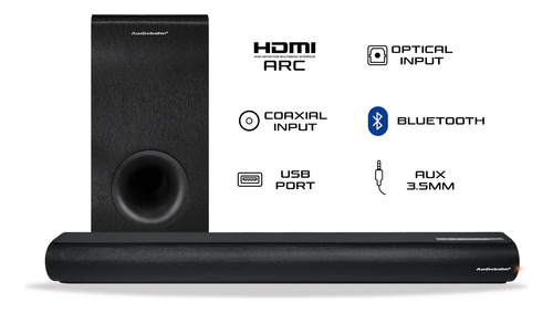 Barra De Sonido Con Subwoofer Bluetooth Audiobahn