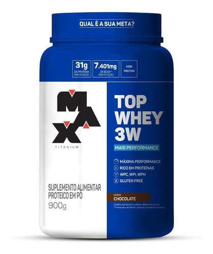 Suplemento em pó Max Titanium  Professional Top Whey 3W proteínas Top Whey 3W sabor  vitamina de frutas em pote de 900mL