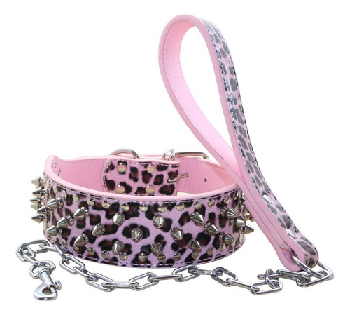 Collar De Perro Tachonado Haoyueer De Cuero Suave Con