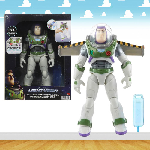 Buzz Lightyear Jetpack Figura Con Vapor Luz Y Sonido Mattel