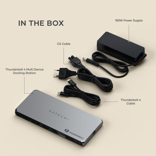 Base Thunderbolt 4 De Satechi Con Carga De 96w, Hdmi Dual