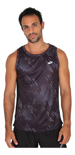 Musculosa Running Lotto Run Fast Hombre En Negro