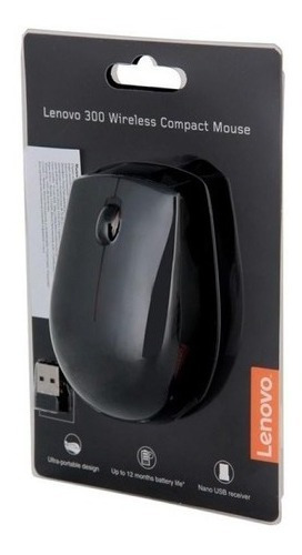 Mouse Óptico Inalámbrico Lenovo 300, 1000 Dpi, Usb Negro