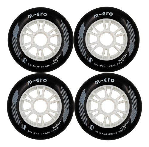 Ruedas Micro Speed Ss Negras 100/85a Set 4 Unidades