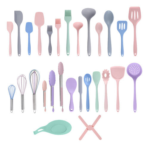 Juego De Utensilios De Cocina De Silicona Con Raspador Grand