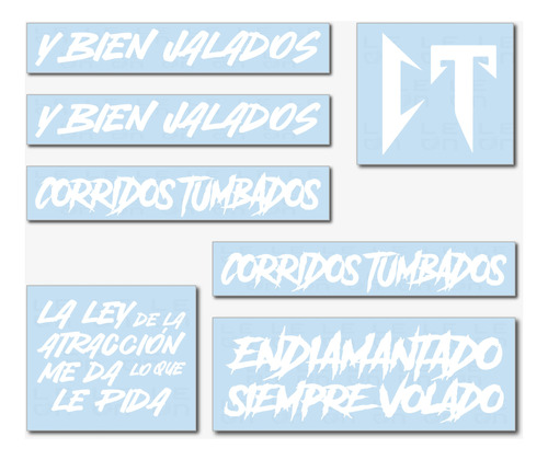 Calcomanias Sticker Vinil Nata Ct Corridos Tumbados 7 Pz