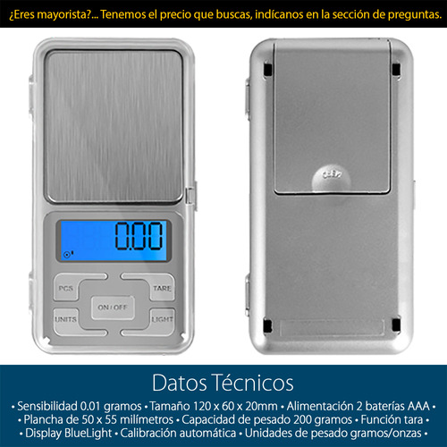 2 Pzs Báscula Digital Gramera 200 Gramos 0.01gr X 200gr