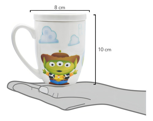 Taza Para Café Cerámica C/ Tapa Disney Pixar Toy Story 385ml