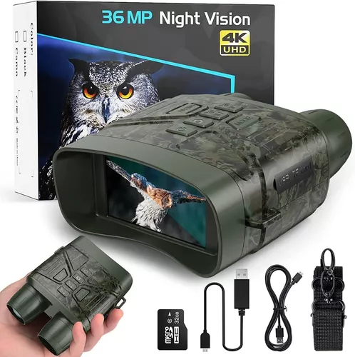 Exprotrek Prismaticos, Prismaticos Vision Nocturna, Visor Nocturno para La  Caza, El Uso Militar Y TáCtico, Verdadero Iluminador IR, 100% de Oscuridad