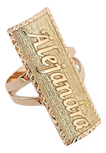 comprar Anillo Placa Con Nombre Oro Macizo 10k 