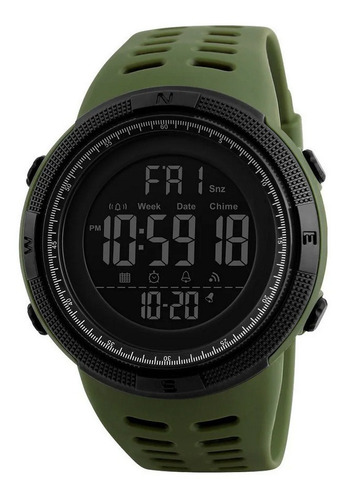 Reloj Deportivo Digital  Skmei 1251 Verde Militar  Resis 50m