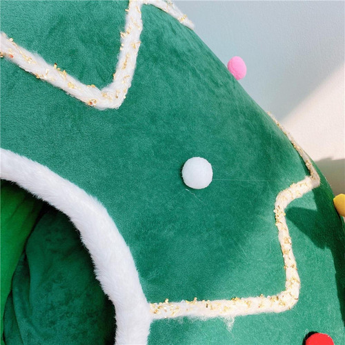 Cama Para Gatos Con Forma De De Navidad, Casa Semicerrada, S