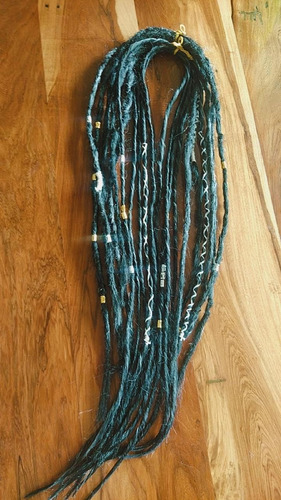 Kanekalon Rastas Desmontables 20 U De 50cm Gris Y Negro