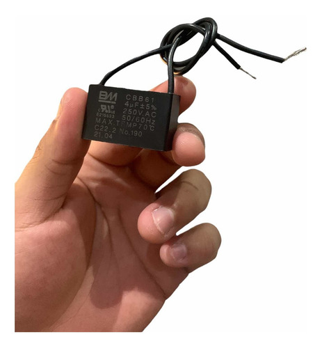 Capacitor Ventilador 4 Uf Mf 250v Con Cable Cuadrado Trabajo