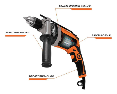 Taladro Rotomartillo Truper Roto-1/2a9 850 W