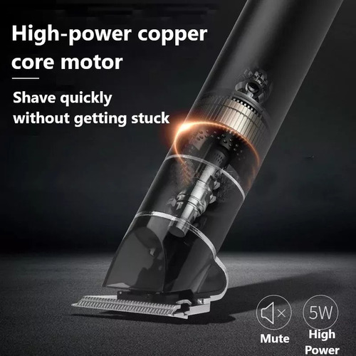 Patillera Corta Pelo Kemei Km-1943 negra 110V/220V Recargabl
