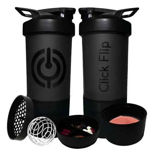 Coqueteleira Academia Shaker Compartimentos Whey Suplementos - foto 1