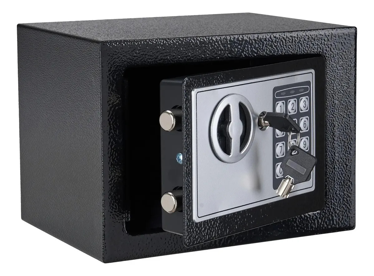 Caja Fuerte Digital De Alta Seguridad Con Código Y Llave Negro
