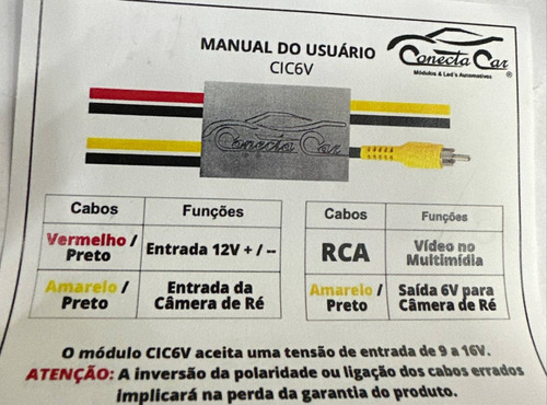 Interface Camera Re Original P/ Multimidia Mp5 Universal