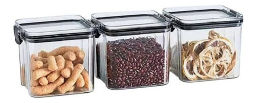 Kit 3 Pote Hermético Acrílico Conservação Porta Mantimento