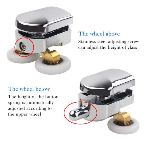 8 Peças De Rolos De Porta De Chuveiro De 23 Mm Sliding Showe