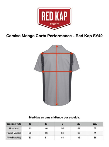 Imagen 6 de 9 de Red Kap Sy42 Camisa Manga Corta Mecánico Repelente Aceite