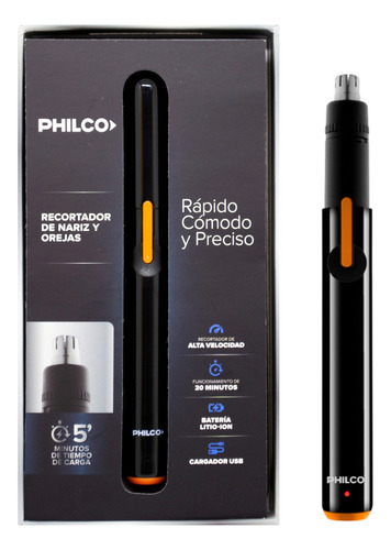 Philco Recortadora De Pelo Para Nariz Y Orejas Trimmer 6c