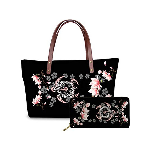 Jeocody Polinesiana Floral Tortuga Imprimir Bolsos De Bolso