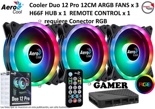 Cooler Duo 12 Pro 12cm Argb Fans X 3 H66f Hub X 1  + Control