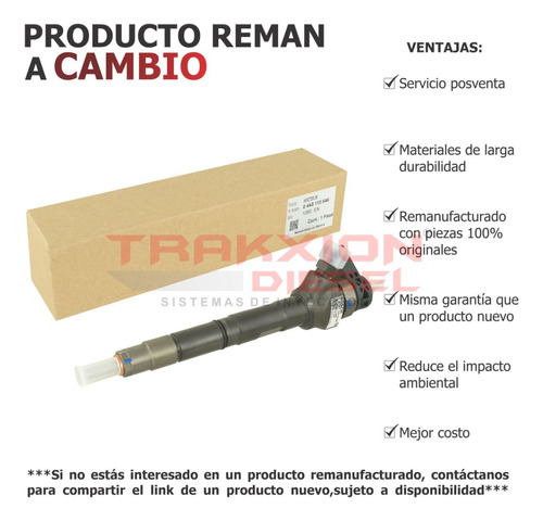 Inyector Diesel Reman Para 2.0 Tdi Q3 Audi 03l130277q 11-15 (Reacondicionado)