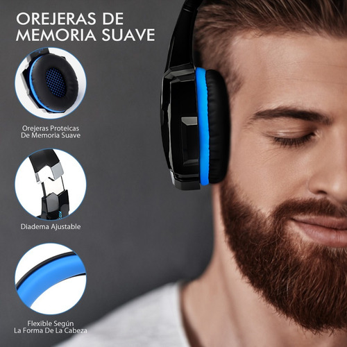 Imagen 6 de 7 de Auriculares Gamer Kotion Each G9000 C/ Micrófono Y Luces Led