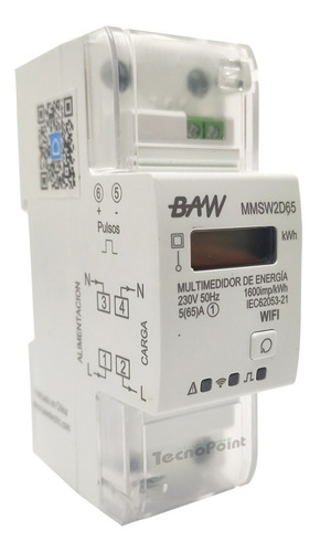 Multimedidor De Energía Consumo Wifi  Kw/h Reset Smart Baw P