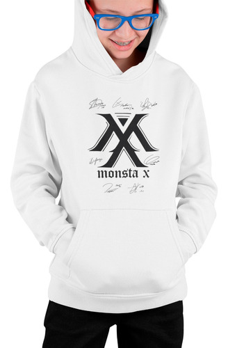 Sudadera Hoodie Monsta X Firmas Kpop Unisex Niño/adulto