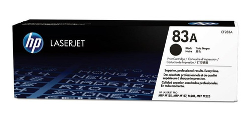 Cartucho de tóner negro HP 83a para Laserjet (cf283ab)