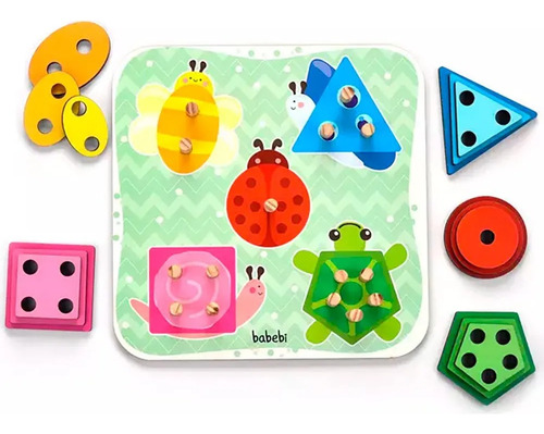 Brinquedo Educativo Torre De Encaixe Cores E Formas - Babebi
