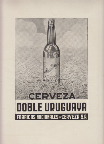 1953 Publicidad Cerveza Doble Uruguaya Fnc Vintage Bebidas 