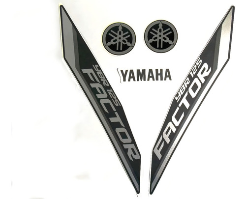 Pegatinas compatibles con Yamaha Ybr 125 Factor 2011 con emblema gráfico en color rojo, pegatina Ybr 125 Factor 2011, roja