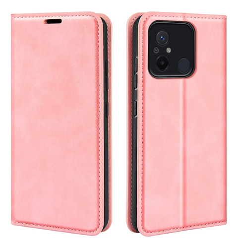 Funda Case Para Xiaomi Redmi 12c Flip Cover Rosa Antishock