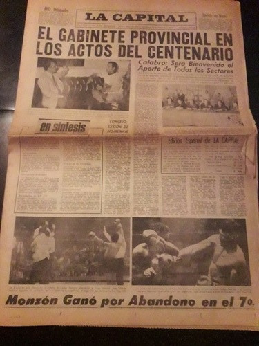 Diario La Capital De Mar Del Plata 10 2 1974 Carlos Monzón (Usado)