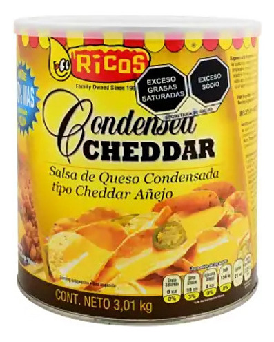 Queso En Lata Cheddar Ricos Para Nachos Condensado 3.03 Kg