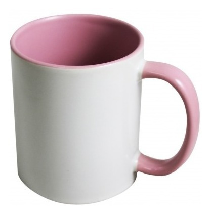 Imagen 5 de 6 de Jarros Tazas Bicolor Asa Y Fondo De Color Para Sublimar 11oz